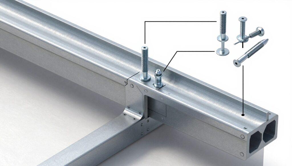 Różne rodzaje połączeń krokwi z murłatą, w tym z wykorzystaniem kotew