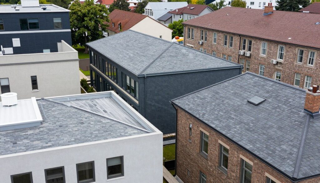 Różne zastosowania sztucznego łupka dachowego na budynkach