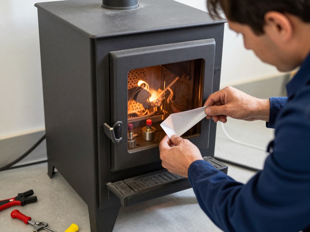 Serwisowanie pieca na pellet przez technika