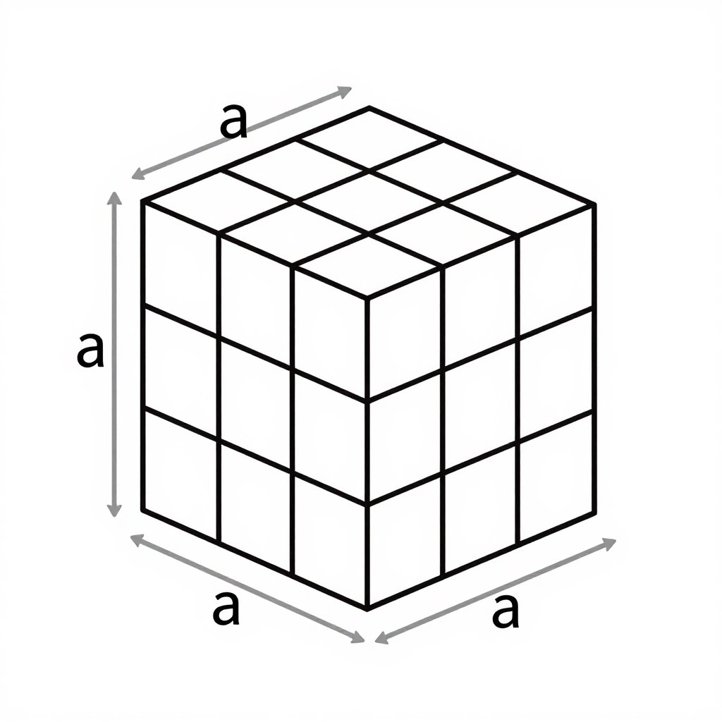 Sześcian z oznaczoną długością krawędzi a