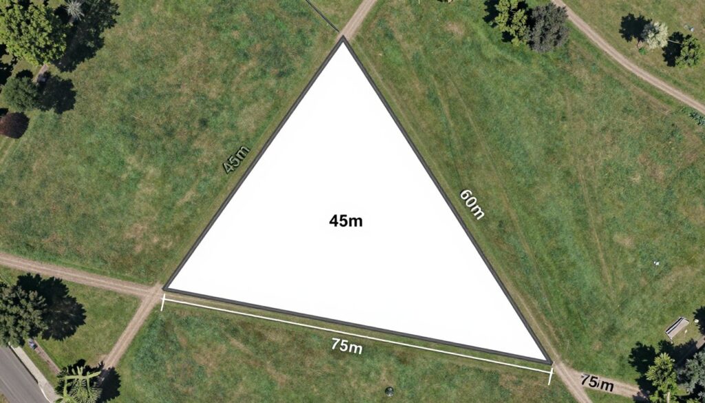 Trójkątna działka z wymiarami boków jak obliczyć metry kwadratowe w trójkącie kalkulator