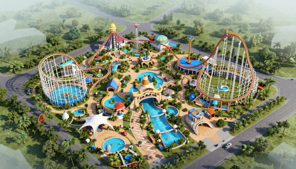 Wizualizacja planowanych inwestycji w Energylandii, które mają zwiększyć przychody parku