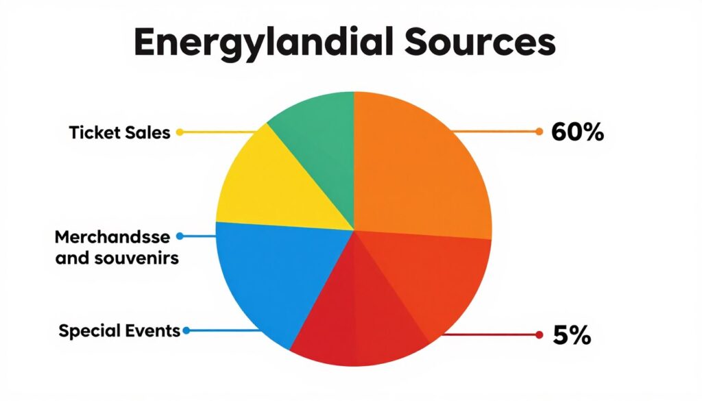 Wykres kołowy przedstawiający główne źródła przychodów Energylandii