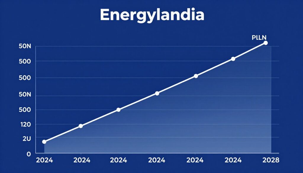 Wykres prognozowanych przychodów Energylandii na lata 2024-2028