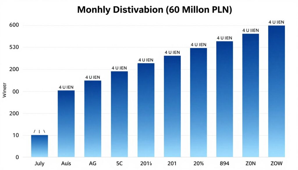 Wykres sezonowości przychodów Energylandii w ciągu roku