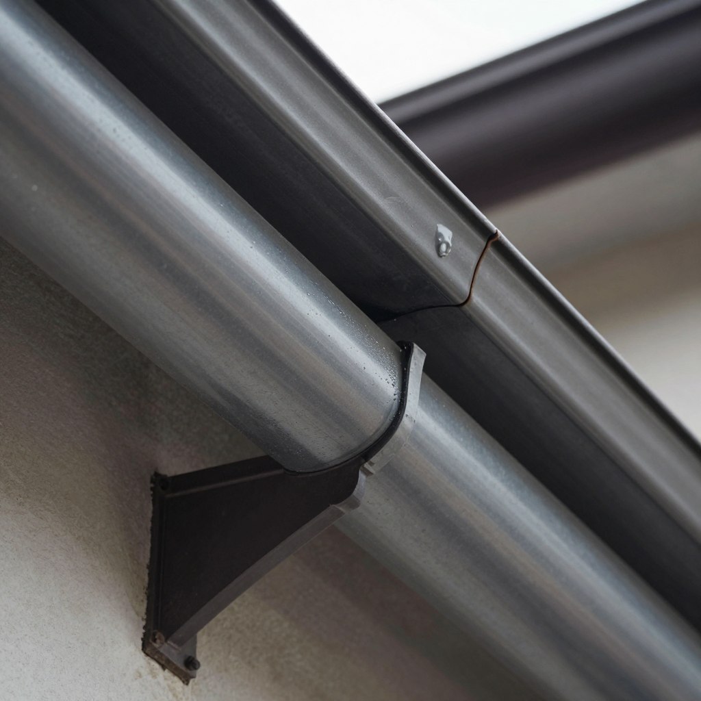 Zbyt duży rozstaw uchwytów do rynny powodujący ugięcie