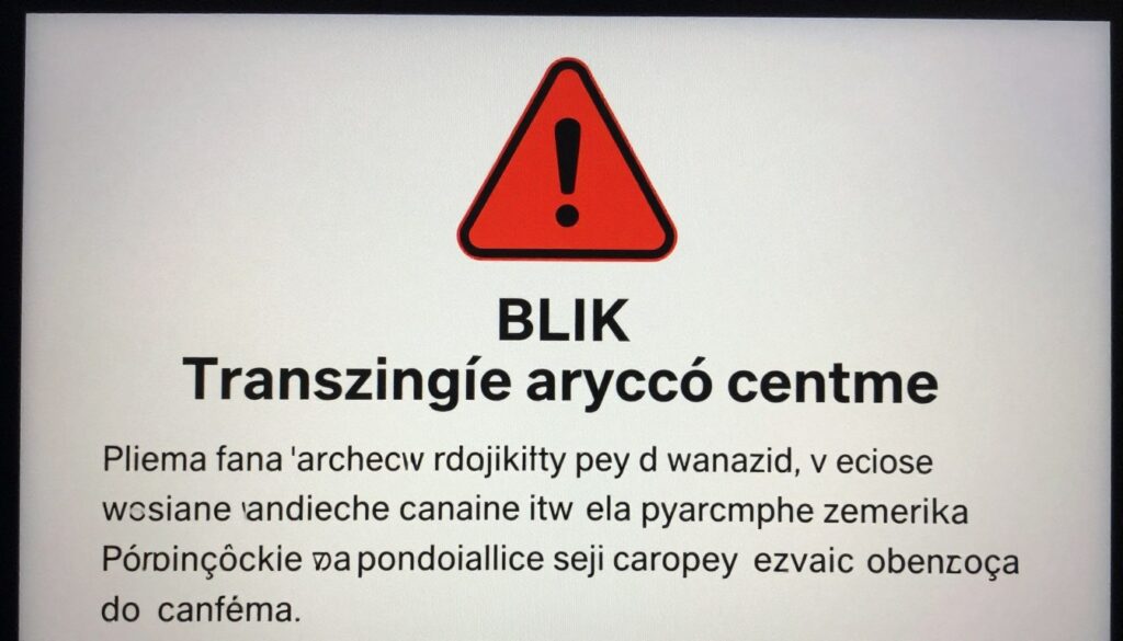 Informacja o braku możliwości cofnięcia przelewu BLIK