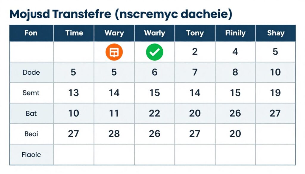 Kalendarz z zaznaczonymi optymalnymi terminami realizacji przelewów