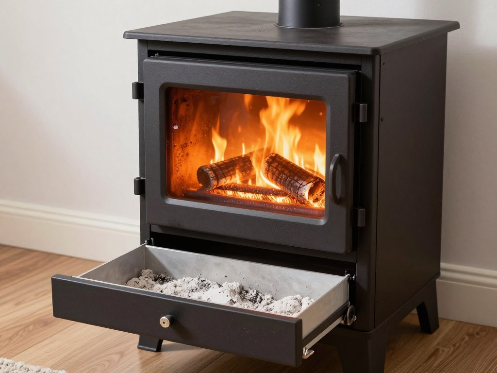Prawidłowo ustawiony piec na pellet z minimalną ilością popiołu