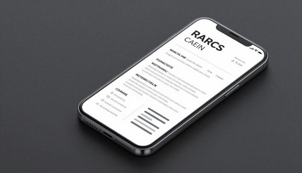 Przykład CV stworzonego na telefonie w stylu nowoczesnym