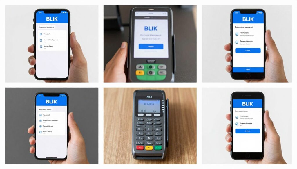 Różne metody płatności BLIK - kod, zbliżeniowo, przelew na telefon