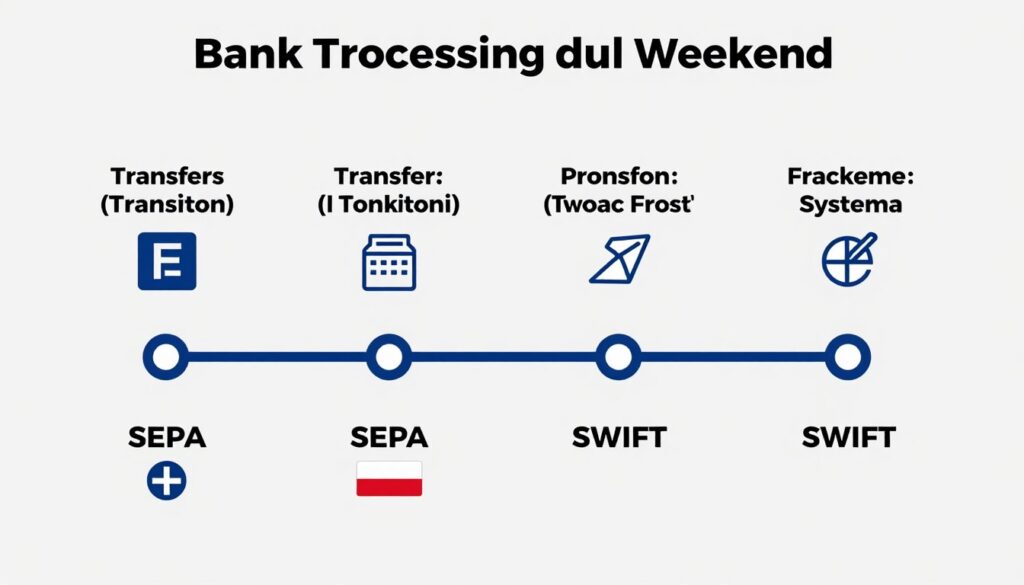Schemat realizacji przelewu zagranicznego w weekend