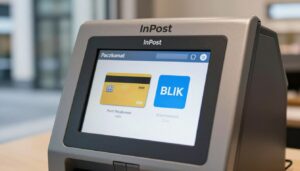 Terminal płatniczy w Paczkomacie InPost do płatności kartą