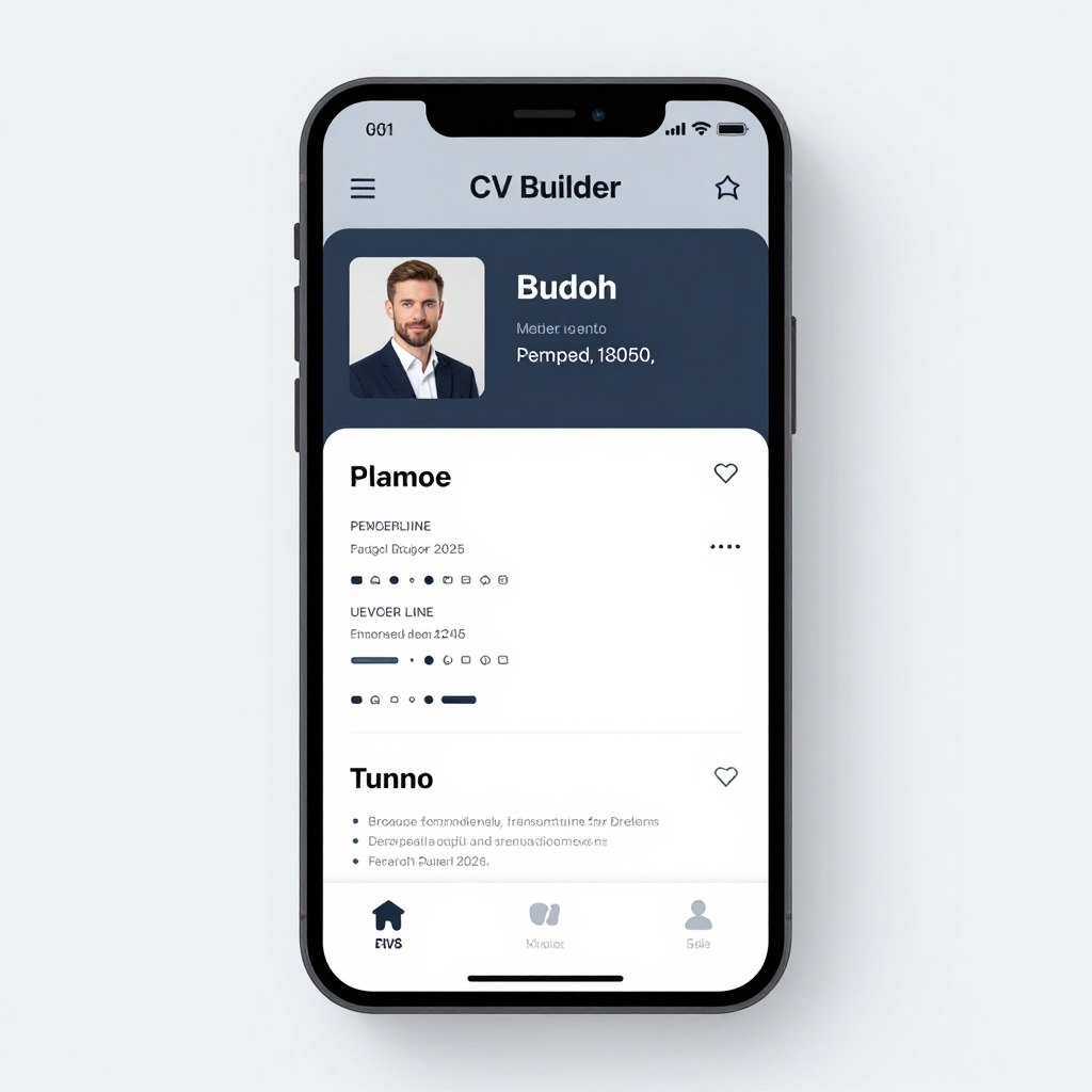 Zrzut ekranu aplikacji CV Builder na telefonie