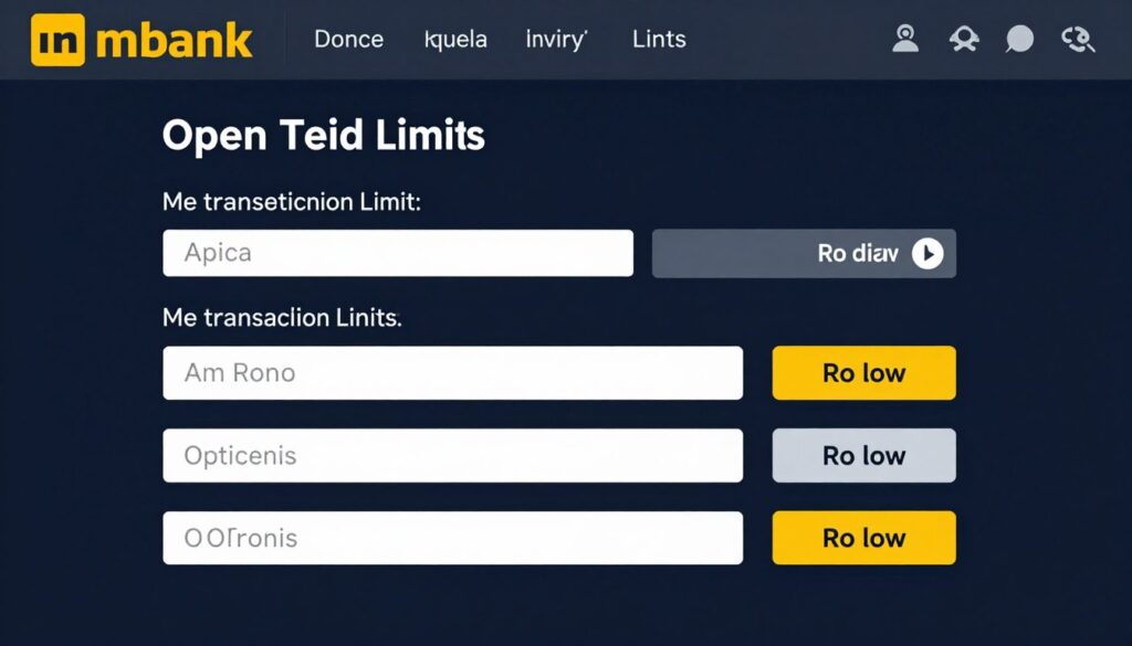zmiana limitów mbank - ekran ustawień limitów tymczasowych