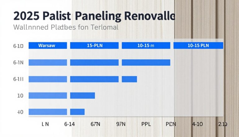 Demontaż boazerii cena - wykres pokazujący przedziały cenowe w różnych miastach Polski