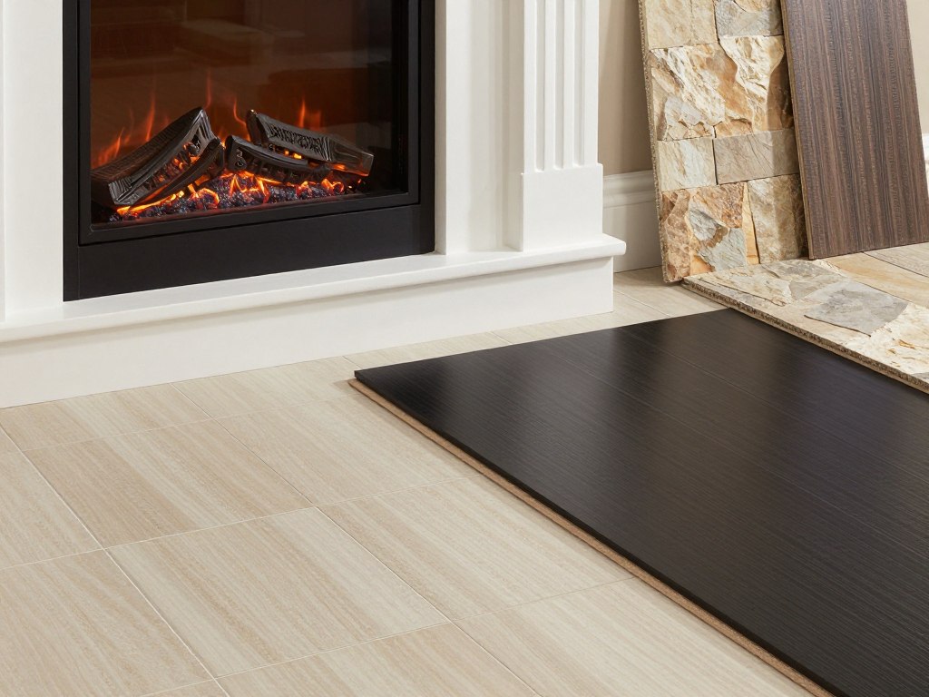 Panele przy kominku - porównanie różnych materiałów podłogowych odpornych na wysokie temperatury