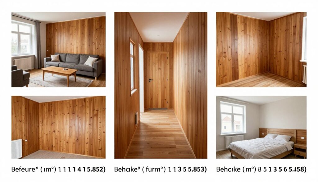 Przykładowe pomieszczenia z boazerią i koszty ich malowania