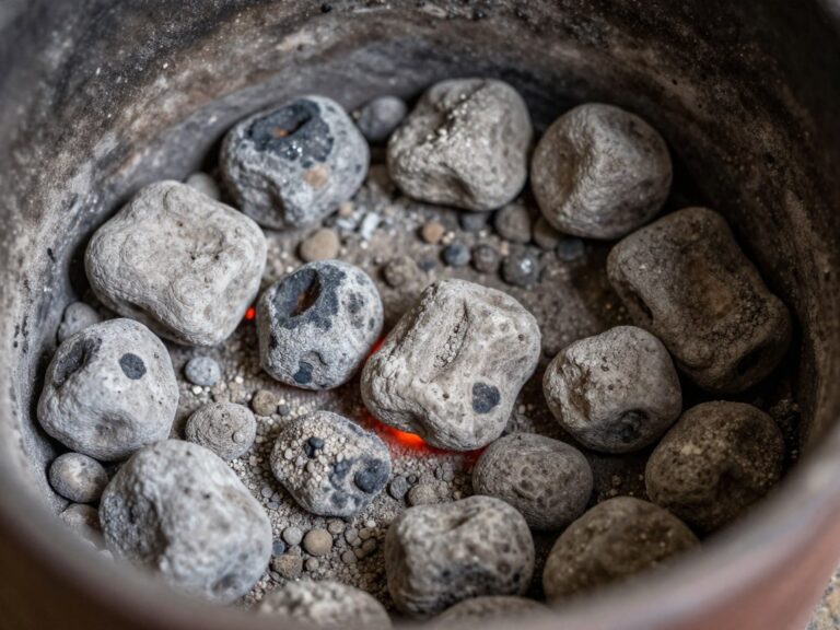 Spieki w piecu na pellet - twarde, zeszklone pozostałości w komorze spalania