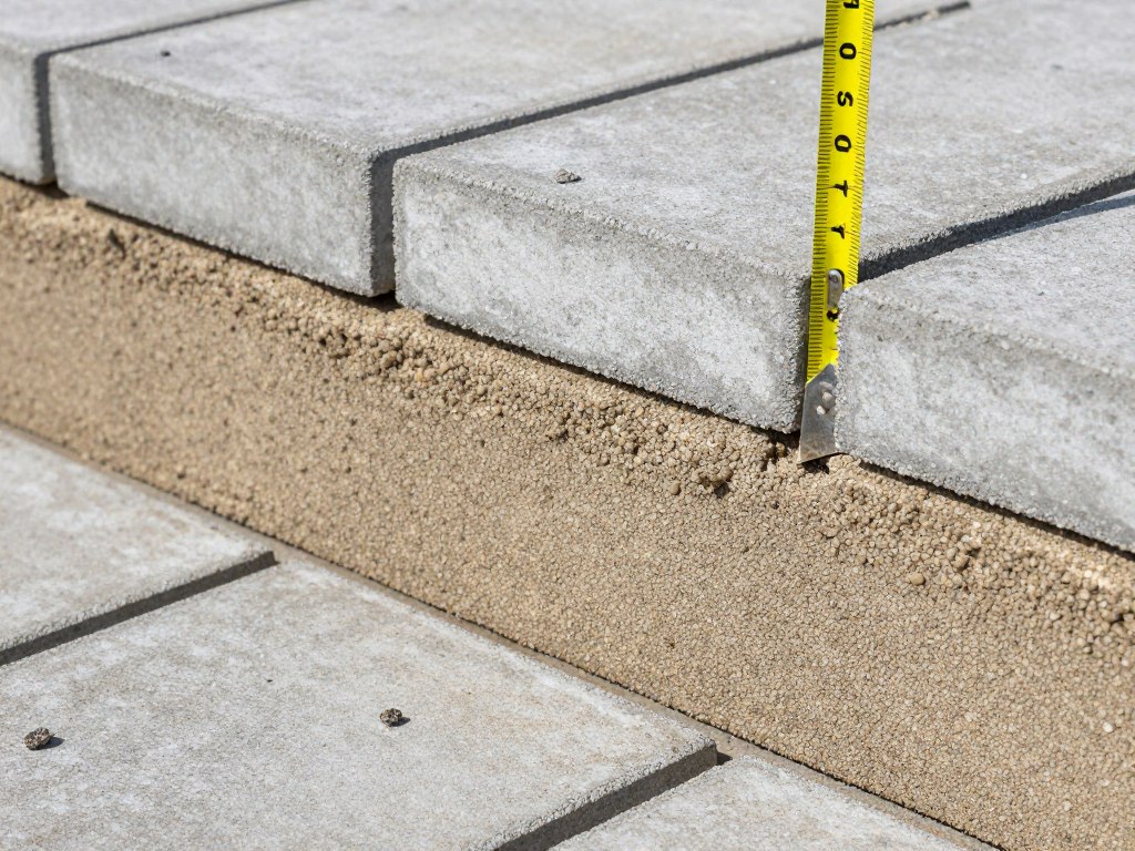 Standardowa warstwa podsypki pod kostkę brukową o grubości 3-5 cm