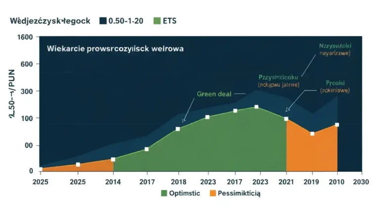 Wykres zmian cen energii elektrycznej w Polsce a opłacalność fotowoltaiki od 2025 do 2030 roku – trzy scenariusze wzrostu