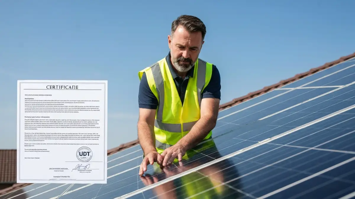 Certyfikat instalatora OZE z UDT – dokument potwierdzający kwalifikacje do montażu paneli fotowoltaicznych, pomp ciepła i magazynów energii