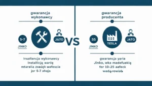 Porównanie gwarancji wykonawcy i producenta w instalacji fotowoltaicznej – diagram różnic