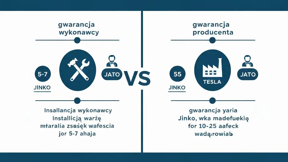 Porównanie gwarancji wykonawcy i producenta w instalacji fotowoltaicznej – diagram różnic