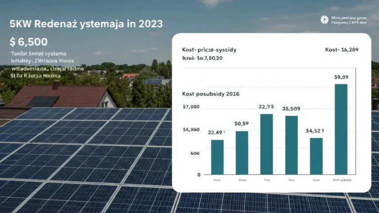 Porównanie ceny fotowoltaiki przed i po dotacji Mój Prąd 2026 dla instalacji 5 kW