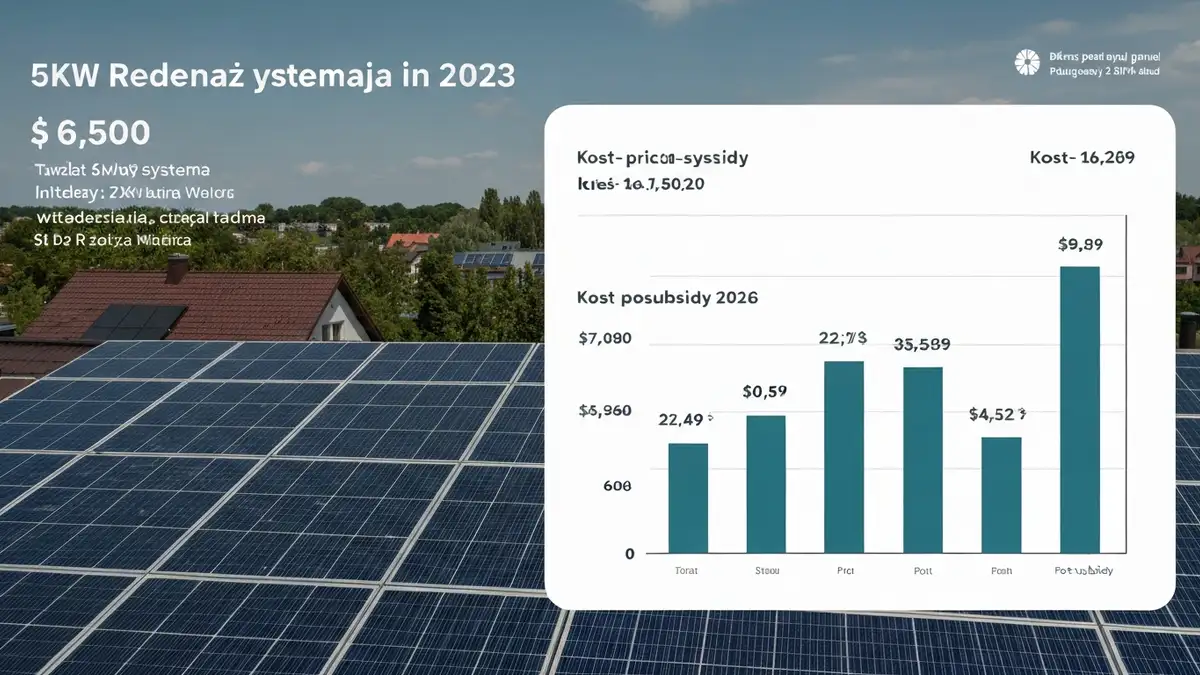 Porównanie ceny fotowoltaiki przed i po dotacji Mój Prąd 2026 dla instalacji 5 kW