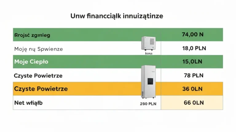 Porównanie kosztów pompy ciepła brutto i netto po dotacjach Moje Ciepło i Czyste Powietrze 2026