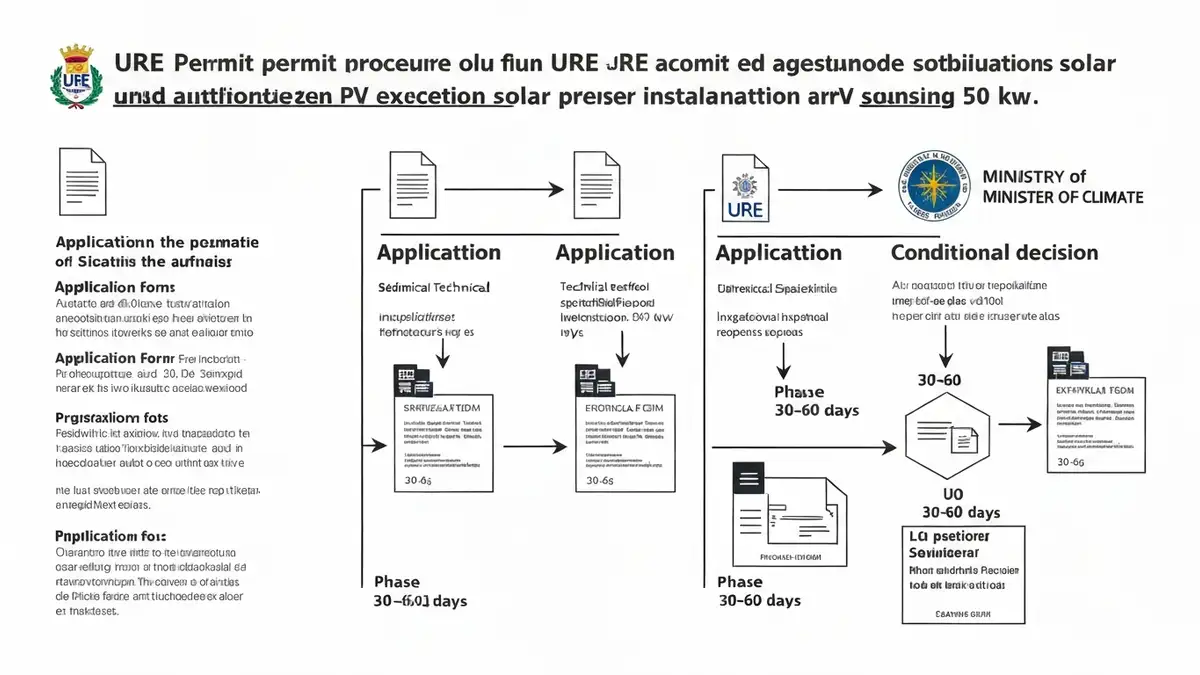 schemat procedury uzyskania koncesji URE dla instalacji fotowoltaiki powyżej 50 kW