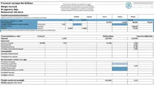 Przykład faktury prosumenta net-billing z zaznaczonymi pozycjami: energia pobrana, energia oddana, depozyt i opłaty dystrybucyjne