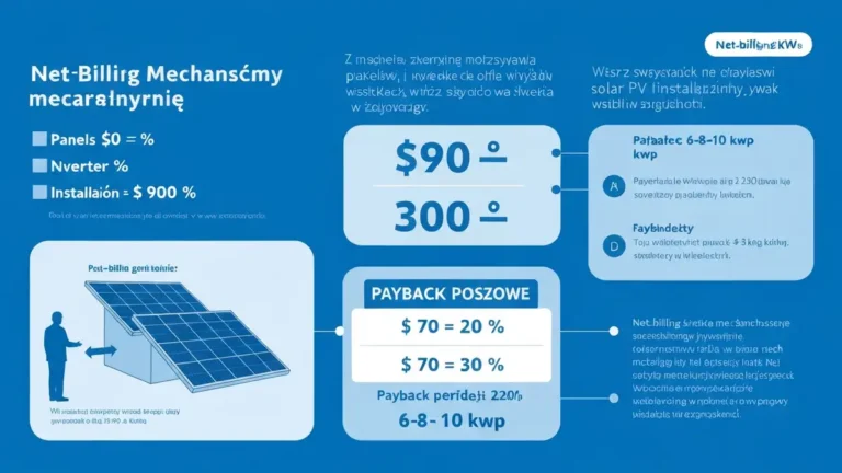Kalkulator czasu zwrotu fotowoltaiki – tabela ROI z parametrami kosztów i oszczędności