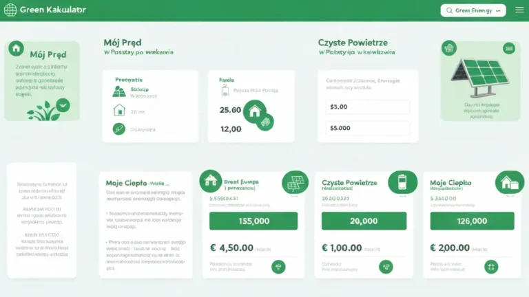 Kalkulator dotacji OZE 2026 pokazujący obliczenia Mój Prąd, Czyste Powietrze i Moje Ciepło