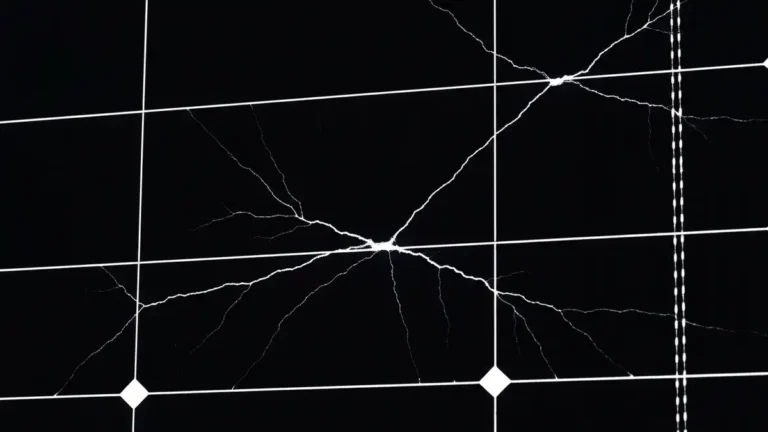 Badanie elektroluminescencji panelu PV – widok defektów mikropęknięć w kolorze ciemnym na termogramie