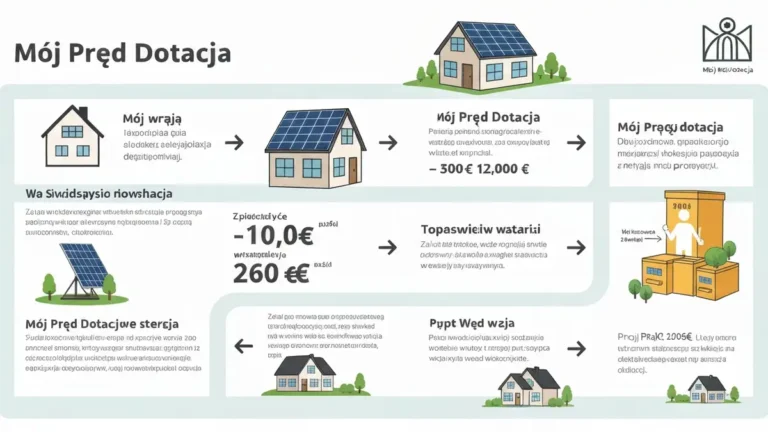 Prosument z instalacją fotowoltaiczną na dachu domu jednorodzinnego, zarabiający pieniądze ze sprzedaży nadwyżek prądu i otrzymujący dotację Mój Prąd