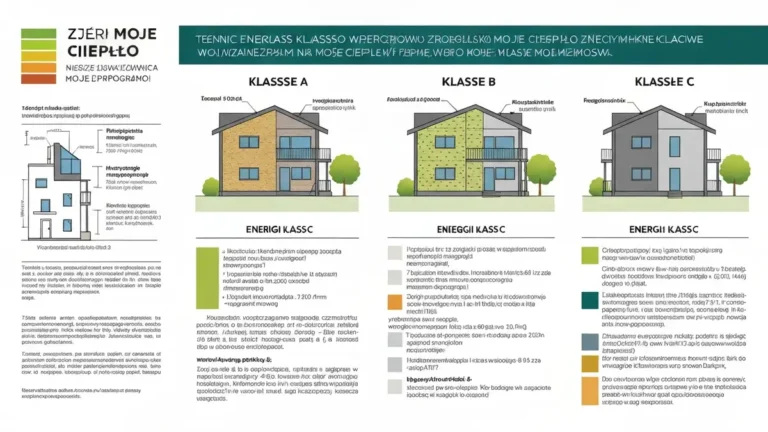 Schemat pokazujący wymagania klasy energetycznej budynku w programie Moje Ciepło
