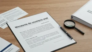 Dokument wezwania do usunięcia wad i list przewozowy instalacji OZE na biurku