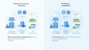 Infografika zmian w ustawie o OZE 2024/2025 dla prosumentów – porównanie starego i nowego systemu