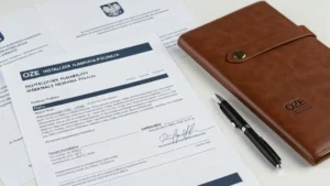 Dokument polisy OC instalatora OZE z podpisanym zakresom pokrycia ubezpieczenia