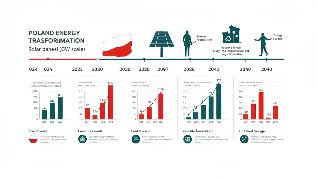 Harmonogram transformacji energetycznej Polski do 2040 – etapy wdrażania OZE, magazynów energii i sieci inteligentnych