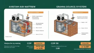 Porównanie pompy ciepła powietrze-woda i gruntowej: schemat działania obu technologii