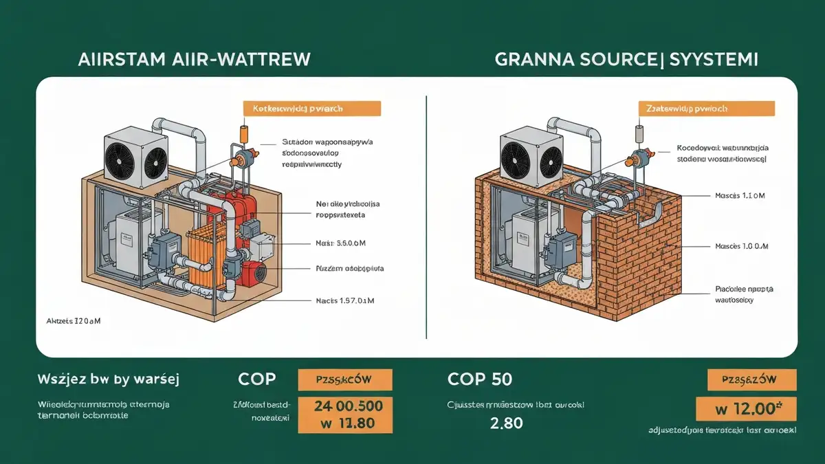 Porównanie pompy ciepła powietrze-woda i gruntowej: schemat działania obu technologii