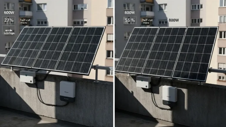 Porównanie zestawów fotowoltaiki balkonowej 600 W i 800 W – panele słoneczne z inwerterem na balkonie domu