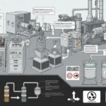 Schemat procesu recyklingu akumulatorów litowych z etapami: rozmontażu, czyszczenia i odzysku materiałów krytycznych