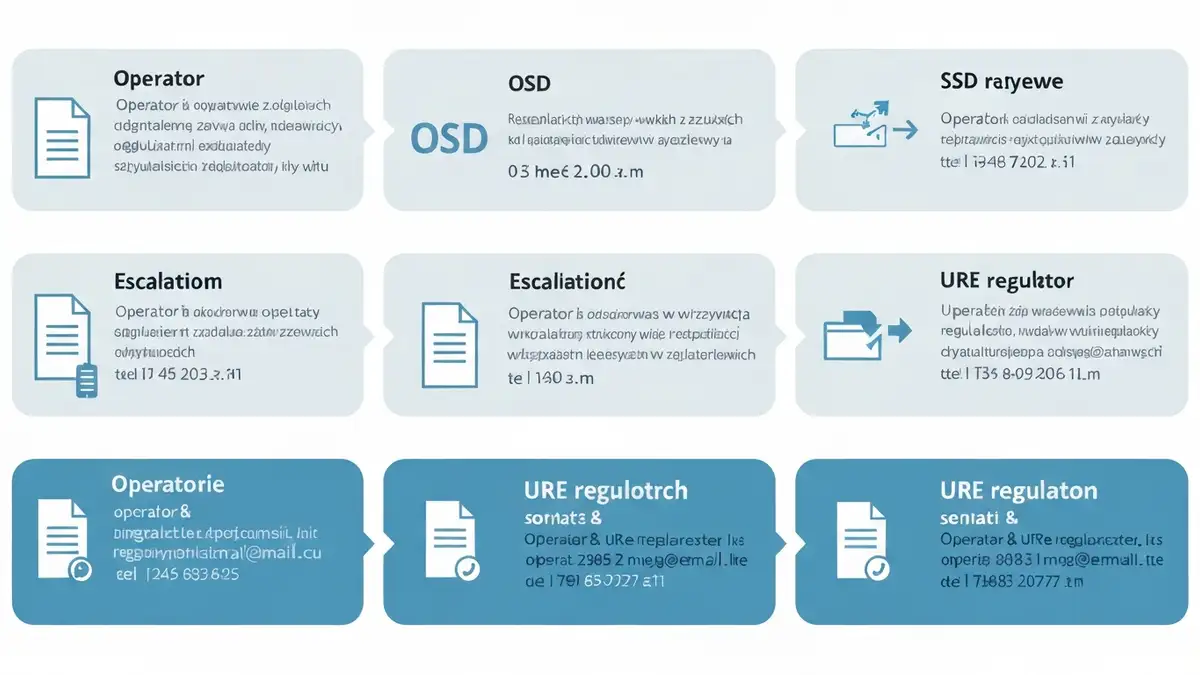Procedura reklamacji do operatora sieci dystrybucyjnej – schemat kroków od złożenia pisma do decyzji URE