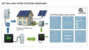 Schemat systemu net-billingu dla prosumenta – energia pobrana i oddana do sieci
