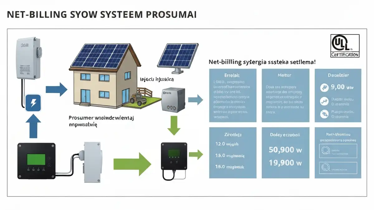 Schemat systemu net-billingu dla prosumenta – energia pobrana i oddana do sieci