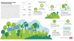 Diagram taksonomii UE z ikonami sześciu celów środowiskowych: łagodzenia zmian klimatu, adaptacji, ochrony wody, gospodarki w obiegu zamkniętym, różnorodności biologicznej i zanieczyszczenia, ze strzałkami wskazującymi na instalacje fotowoltaiki, pompy ciepła i magazyny energii